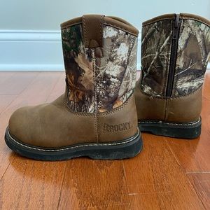 Rocky Lil Ropers Toddler Camo Wellington Boots